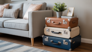 Stacked Suitcase Side Table