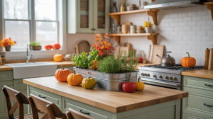Kitchen Herb Garden with Fall Touches
